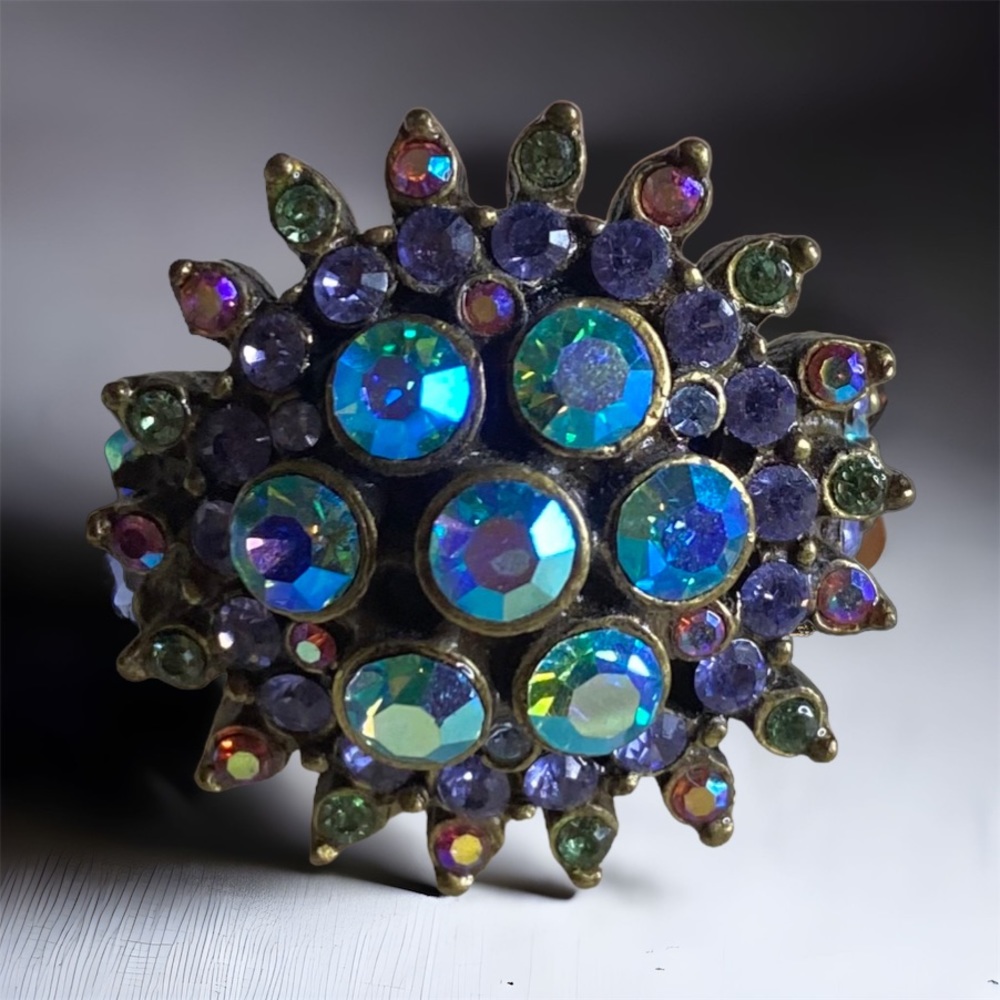 Vintage Summer Romance USA Rinestone Ring